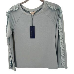 NEW Habitual Girl Kids Long Sleeve Top Ruffle Sleeve Size 12 Light Blue